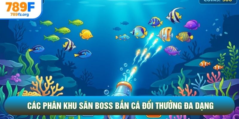 Các phân khu săn Boss bắn cá đổi thưởng đa dạng