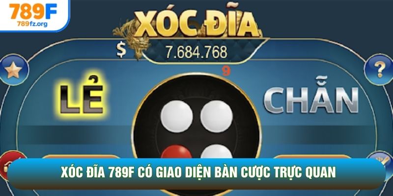 Xóc đĩa 789F có giao diện bàn cược trực quan